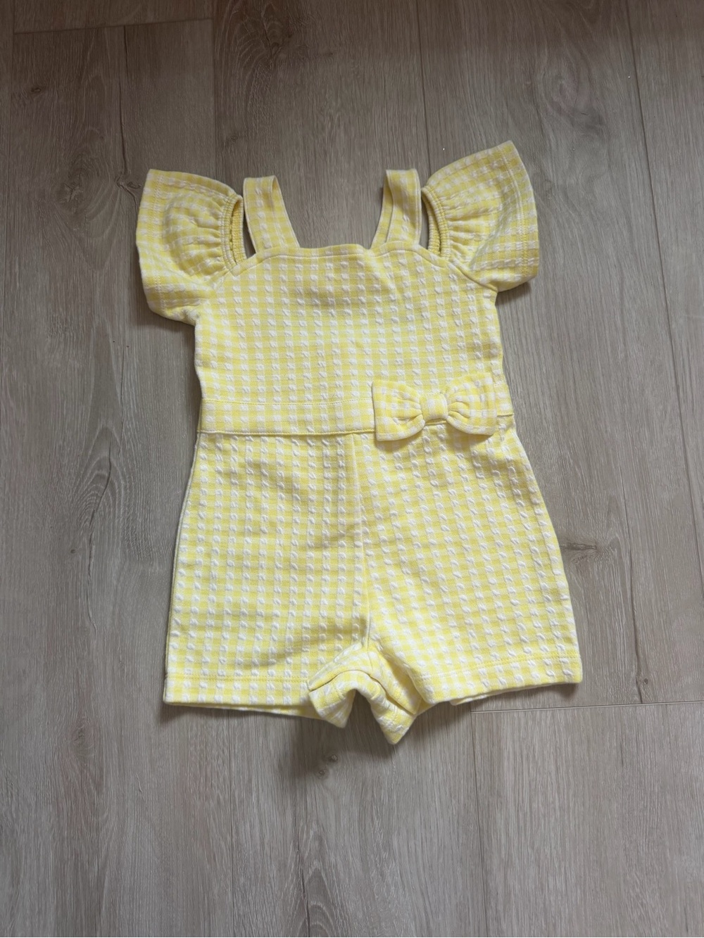 Janie and Jack Yellow Bow-Front Toddler Girls' Romper, NWT